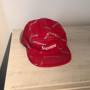 Supreme denim logo camp cap